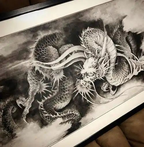 龙纹身龙头纹身图案中国龙纹身老传统纹身图案传统纹身图案美式纹身