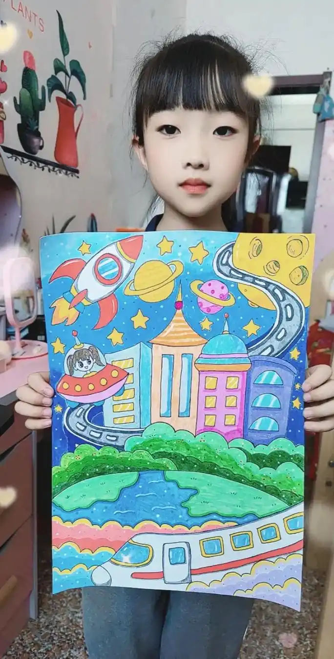 科幻画~未来城市.#绘画 #科幻画 #科学幻想画 - 抖音