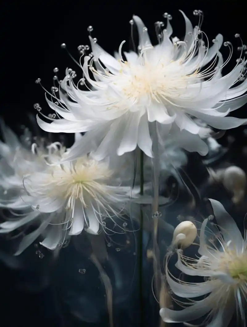 白色彼岸花  94白色彼岸花94  想象一下,你正走在一个静谧的花园