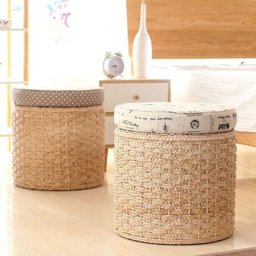 如丝草编织收纳凳储物凳收纳箱凳杂物整理箱穿鞋凳坐凳床尾沙发凳