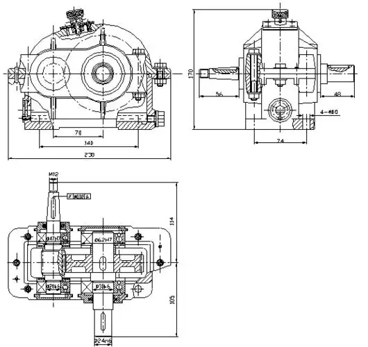 一级圆柱齿轮减速器零件图和装配图