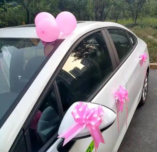 婚庆用品创意结婚拉花婚车车把蝴蝶结包装材料彩带礼品车队装饰 1点2