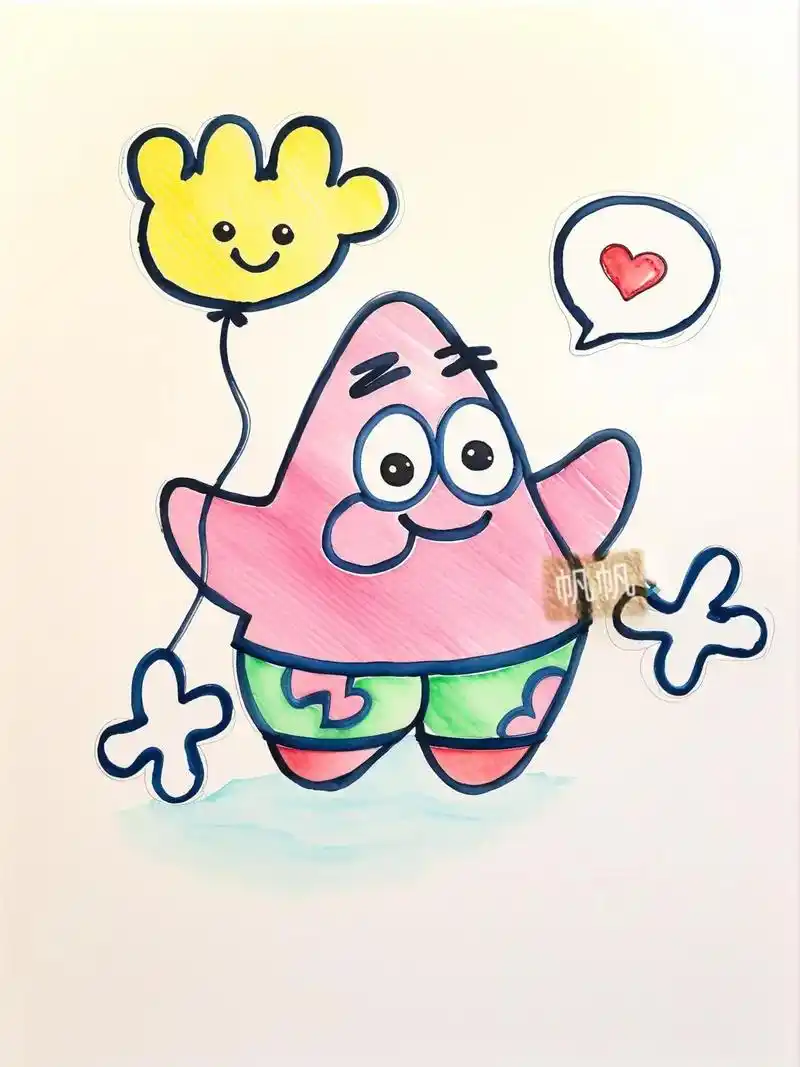 今天给大家带来一个超可爱又超简单的派大星简笔画教程! - 抖音