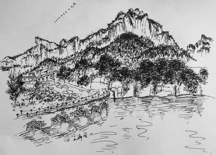 三元堂画室太行山风景速写素描写生作品集2