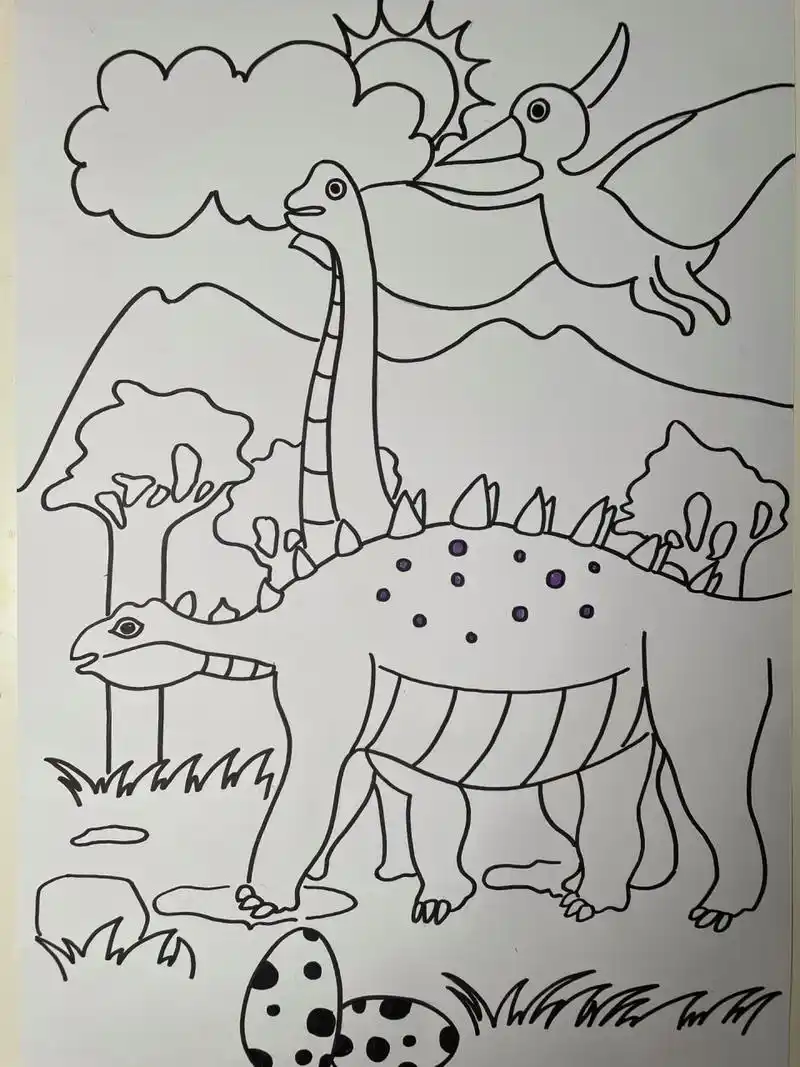 【儿童画】恐龙世界 8215恐龙,环境 8215遮挡关系 8215