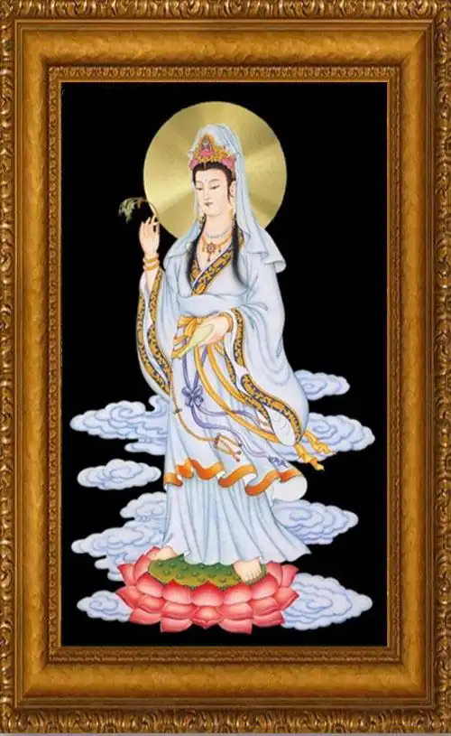 包邮厂家直销南海观音二观音菩萨满钻钻石画十字绣装饰客厅卧室画