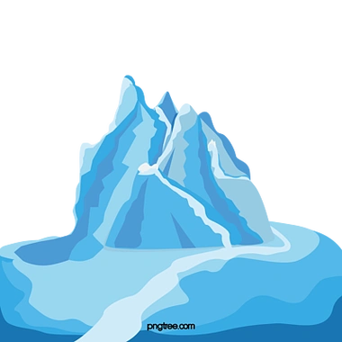 卡通风格慢慢融化的冰川