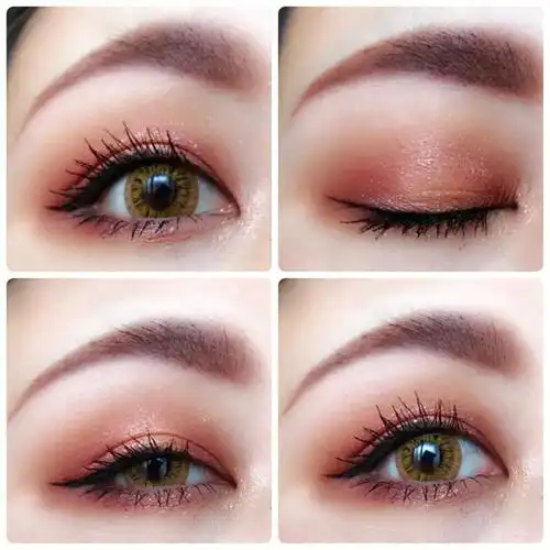 双眼皮褶皱很宽的人适合浓重眼妆,就算用粉红眼影也不会显肿.