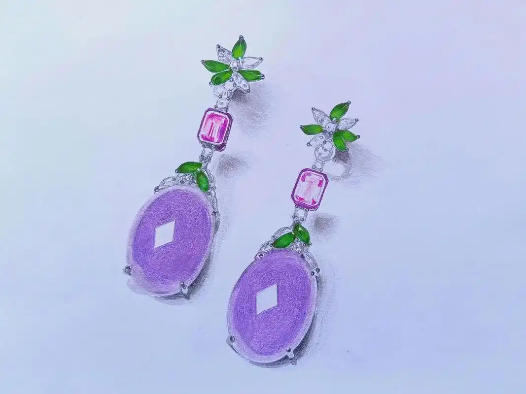 一对宝石耳环.#手绘 #画画 #画渣日常 #画画使我快乐 # - 抖音