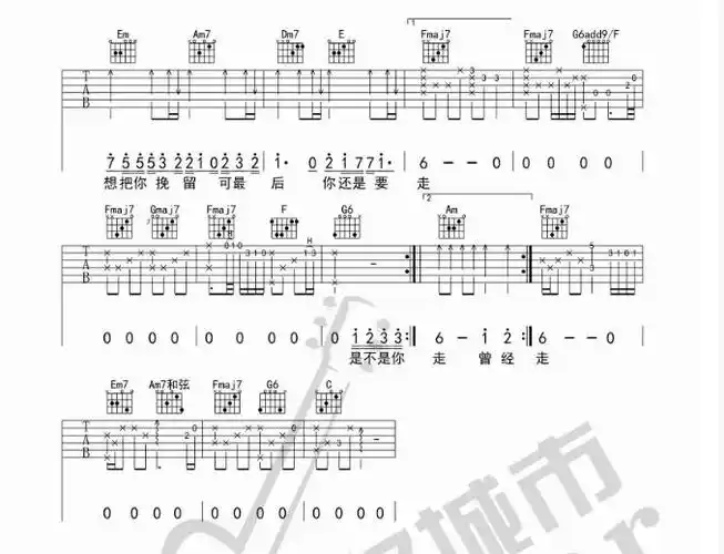 曾经你说吉他谱c调简单版 赵乃吉- 吉他导购店