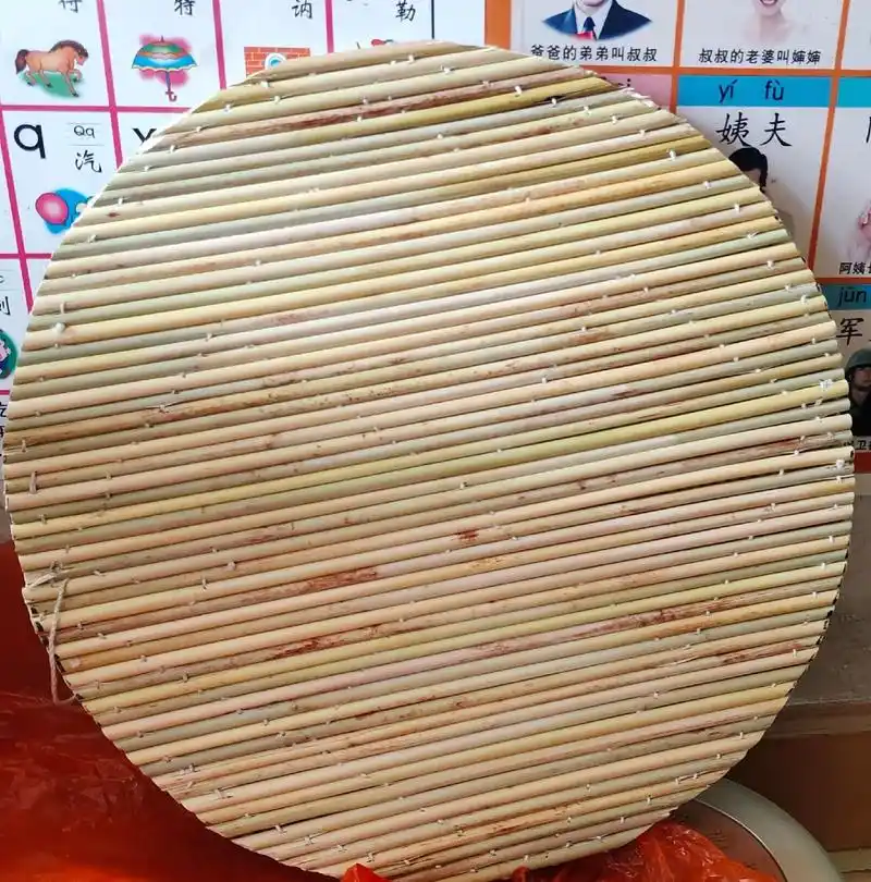 纯手工制作.用高粱秆手工编织的筐子,双层高粱秆穿线饺子帘拖, - 抖音
