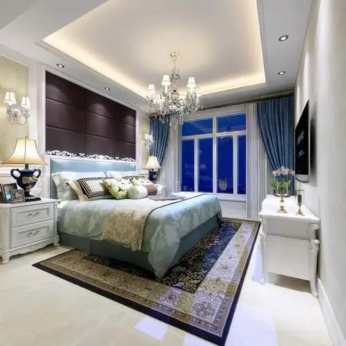 清新简欧风格装修主卧效果图