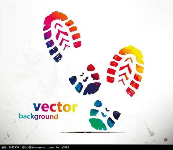 彩色脚印商业创意背景素材