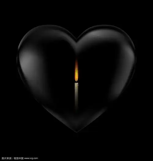 黑色的心和蜡烛