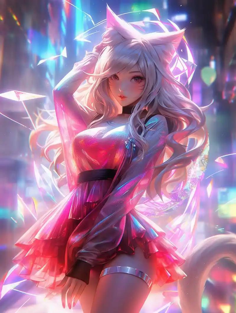 九尾狐妖之偶像歌手-阿狸!#lol英雄联盟# #ai黑科技# #ai绘画