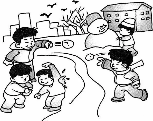 孩子们打雪仗,堆雪人.在雪地里尽情地玩耍!