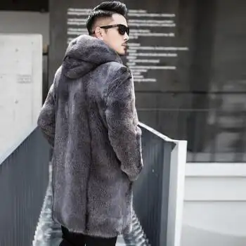 高端轻奢整貂真貂皮毛一体2021貂皮外套男长款貂皮大衣进口天鹅绒整貂