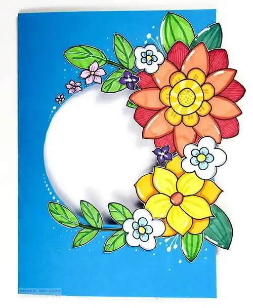 时就能够看到贺卡中的祝福语通过简单的折叠和绘画,贺卡做好了你会为