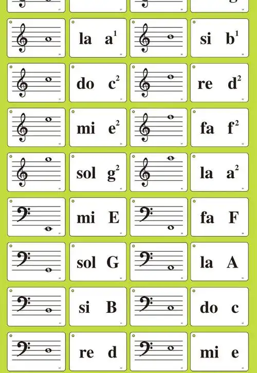 五线谱卡片钢琴88键识谱卡片164张音符早教闪卡乐器乐理知识基础教程