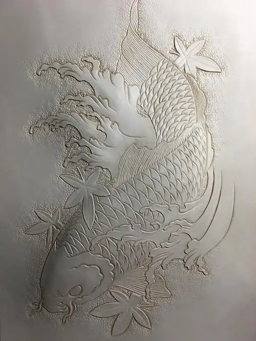皮雕画—中华锦鲤