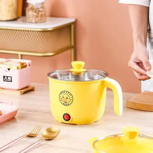 18cm小黄鸭电煮锅多功能电饭煲学生宿舍不粘迷你电热锅蒸煮一体锅