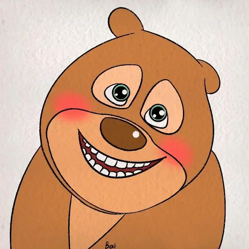是胖哒熊二啦#可爱头像 #简笔画 #绘画 - 抖音