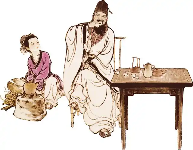 水墨风喝酒古典人物png免扣素材