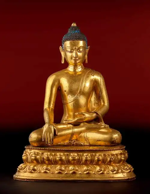 16世纪 铜鎏金释迦牟尼佛像