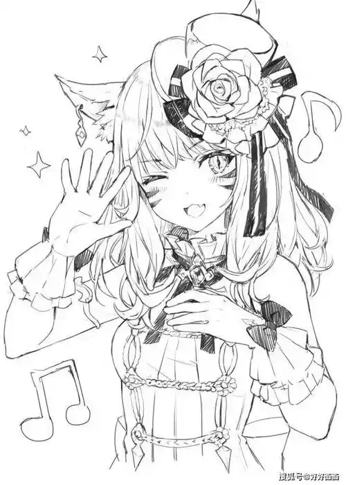 动漫人物人体动态姿势线稿