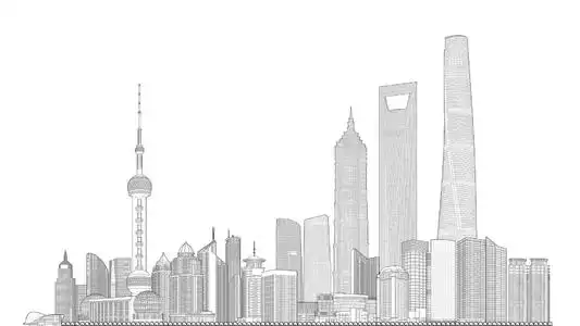 陆家嘴剪纸画上海中心