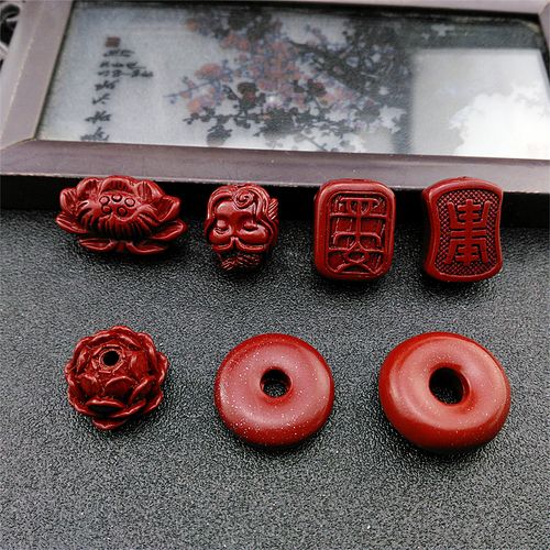 紫金砂莲花平安扣 diy手工莲花吊坠配饰帝王紫金砂佛珠饰品挂件