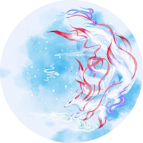 九尾狐古装伞油纸伞舞蹈绸布演出汉服女古风防晒工艺伞