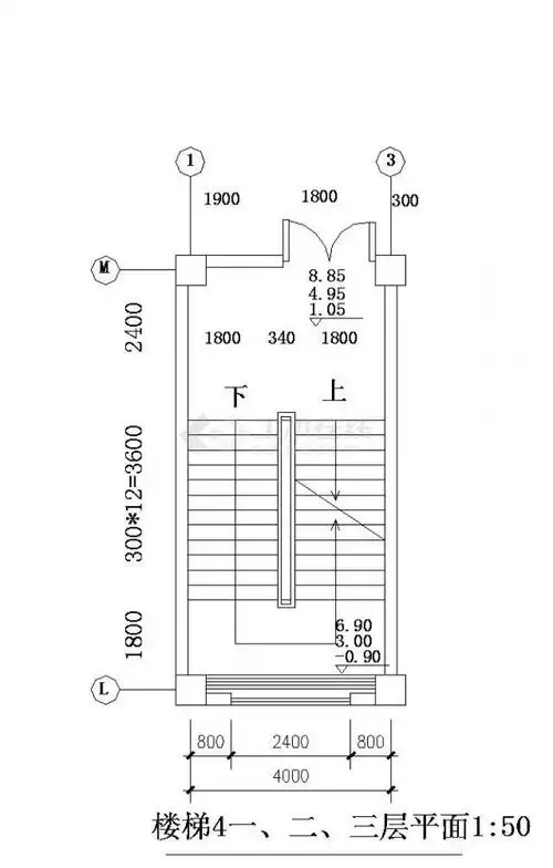 某混凝土楼梯节点构造cad详图