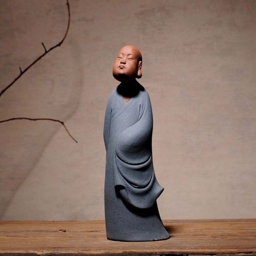 新中式客厅陶瓷禅意和尚小沙弥茶宠摆件桌面家居装饰摆件新中式