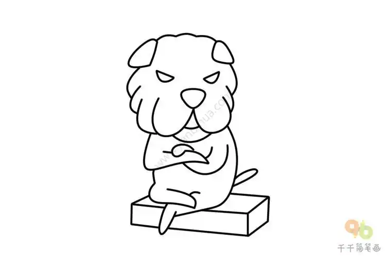 发怒的狗狗简笔画