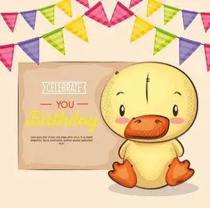 小鸭卡可爱小鸭生日贺卡照片