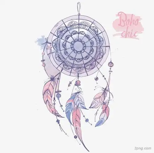 彩色捕梦网png素材透明免抠图片卡通手绘