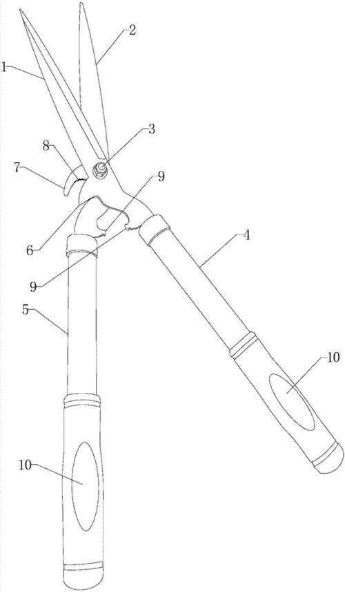 极大的方便修剪植物,但是现有市场上的园艺剪刀结构,传统园艺剪刀在剪