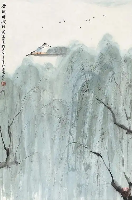 这山水画,真会留白,超有意境!