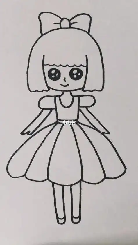 二次元简笔画|可爱少女绘画小女孩人物头像手绘简笔画绘画可爱简笔画