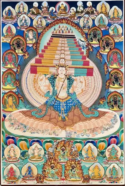 尼泊尔大白伞盖佛母10070cm