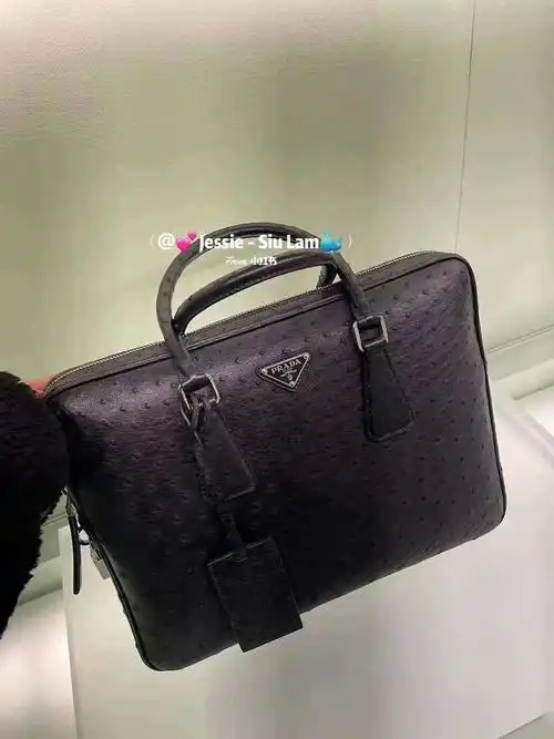 prada男士稀有皮质公文包