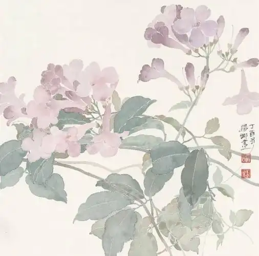 杨娜·没骨花鸟画丨繁花密叶间透出静谧优雅,朴素淡泊中蕴含低调奢华