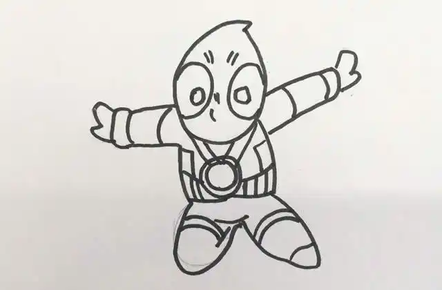 q版死侍简笔画画法步骤图片死侍怎么画一步一步教简笔画