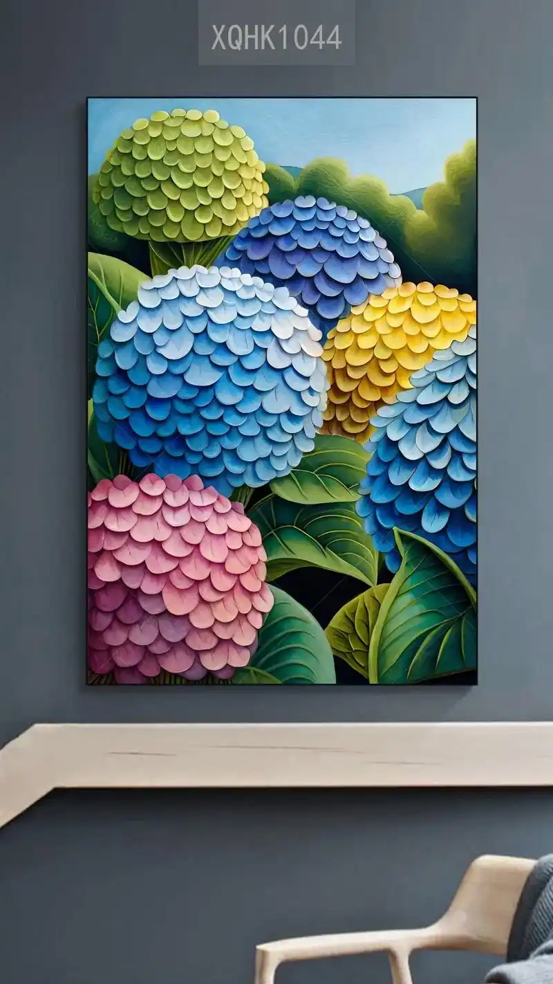 清新美丽绣球花植物花卉装饰画图片素材图库大全 #装饰画 #装 - 抖音