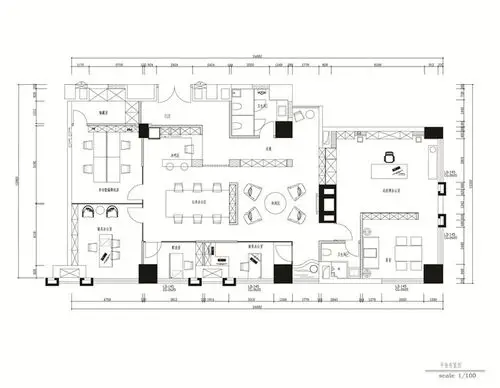 文化传播公司300平简约中式办公室装修设计案例