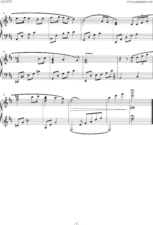 燃情岁月钢琴谱-环球钢琴网