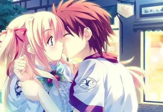 动漫男生亲吻女生图