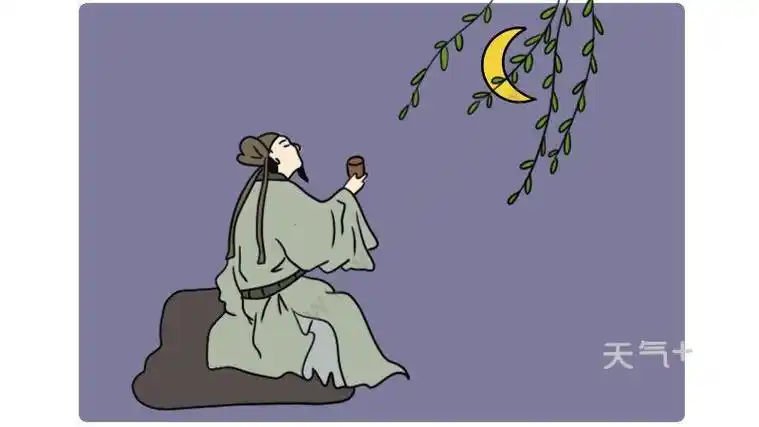 诗人在月亮下简笔画