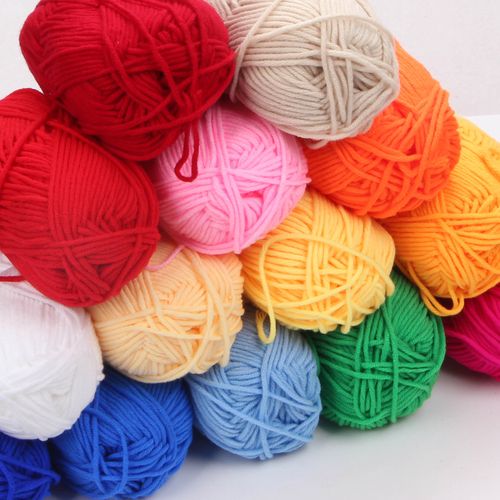 宝宝5股牛奶棉中粗毛线团手工diy自编编织毛线